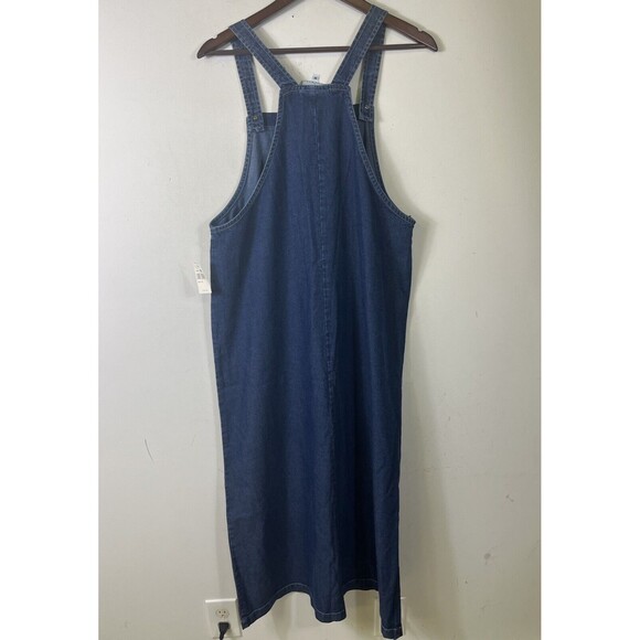 Hot Cotton Marc Ware Blue Denim Overall Maxi Dress Vintage NWT Rare Minimalist M - Picture 6 of 7